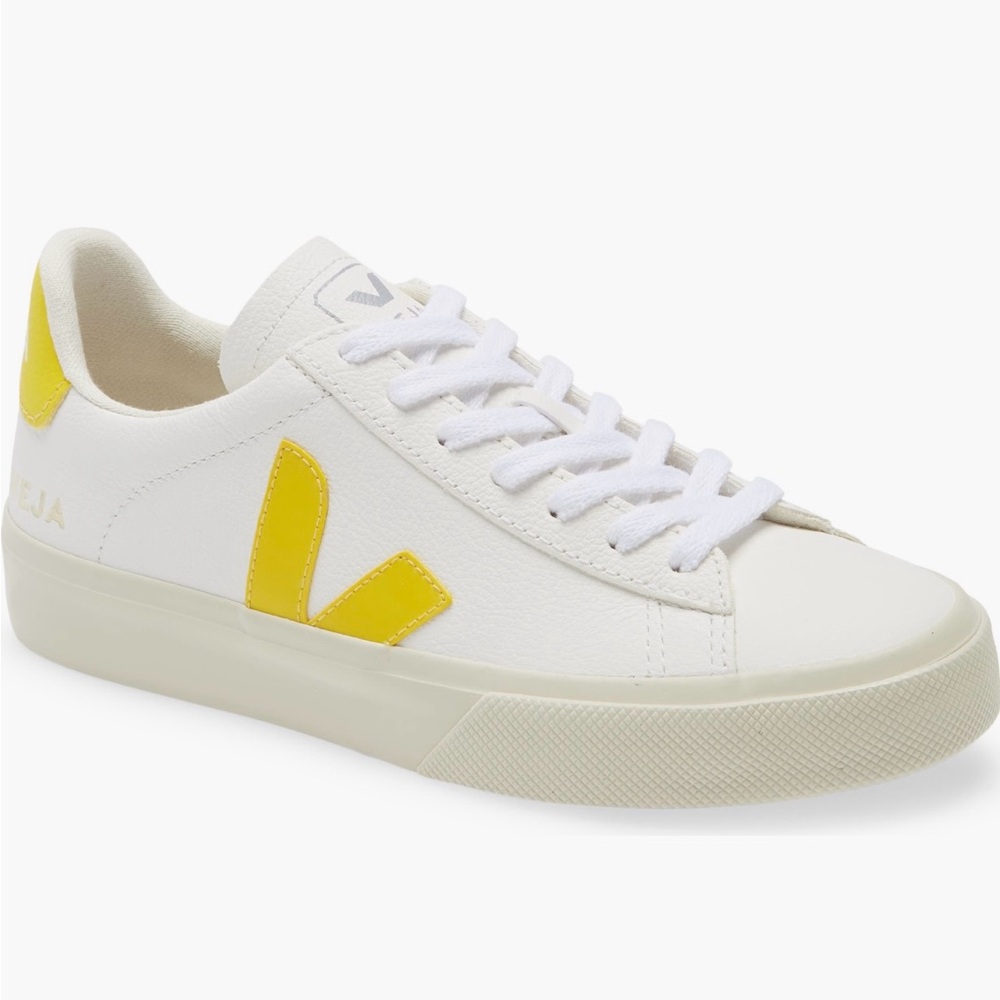 Veja Women's White and Yellow Casual Sneakers